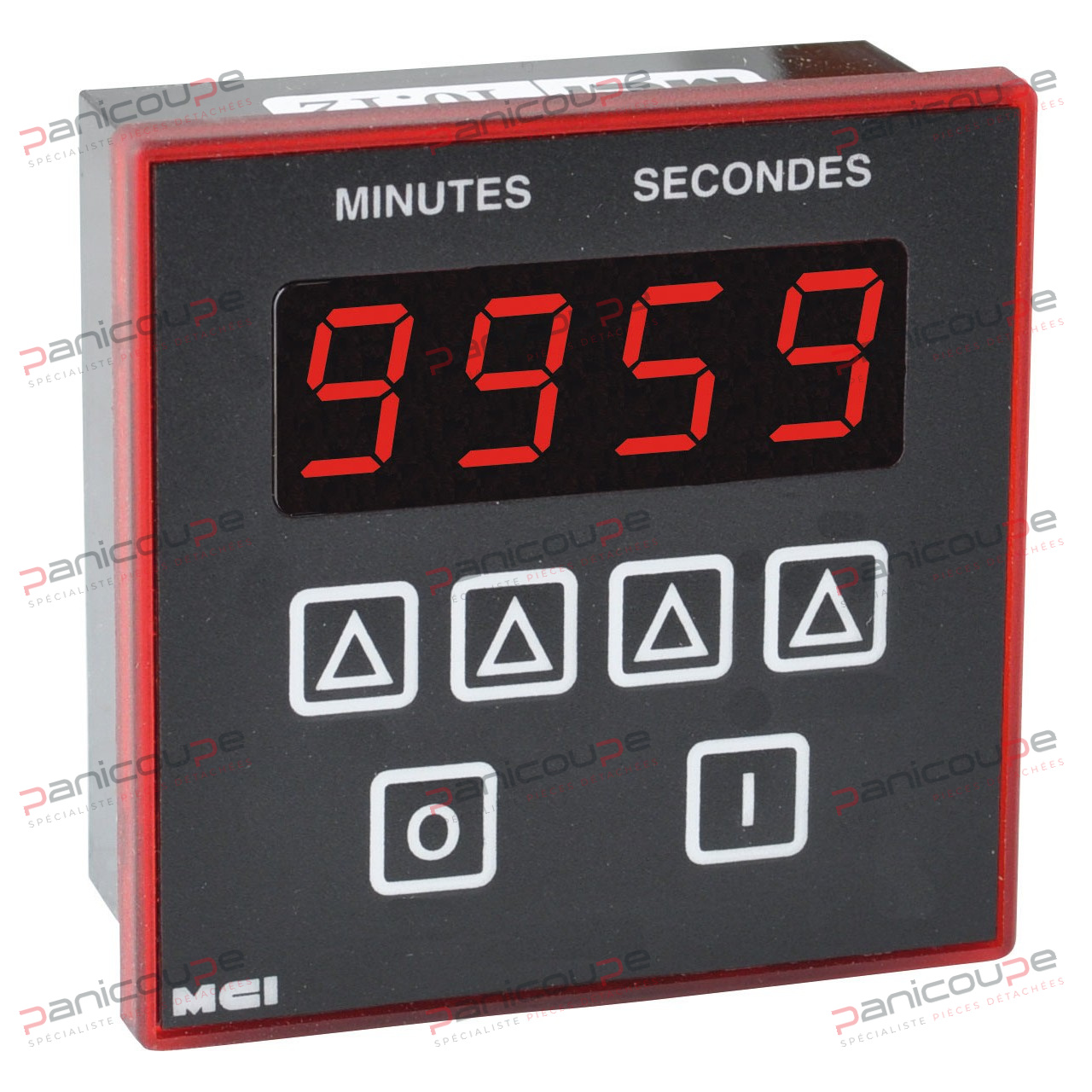 Temporisation sur impulsion : Commandes par touches en façade. Gamme de temporisation de 0 à 99 min 59 sec par pas de 1 sec. Affichage sur 4 chiffres.Temporisation demeurant en mémoire (idéal pour les travaux répétitifs). Sortie 2 relais inverseur 5 A/250 V. Sauvegarde de 10 h en cas de coupure de courant. Boîtier : face avant étanche 72 x 72 mm - Profondeur 43 mm. Montage à encastrer dans découpe 67 x 67 mm. Fixation par étrier de serrage. Raccordement par connecteur enfichable. Alimentation 230 V - 50/60 Hz. MINUTERIE ÉLECTRONIQUE 0 À 99 MINUTES - 230 V photo du produit