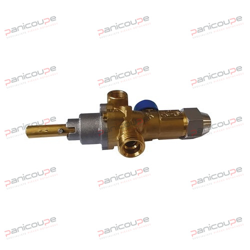 Modèle Pel 21/S<BR/>Raccord entrée M16 x 1.5<BR/>Raccord sortie M16 x 1.5<BR/>Pression 80 MBAR<BR/>Tige demi lune 8 x 6.5 LG 15/22<BR/>Meplat BAS ROBINET GAZ PEL 21/S photo du produit