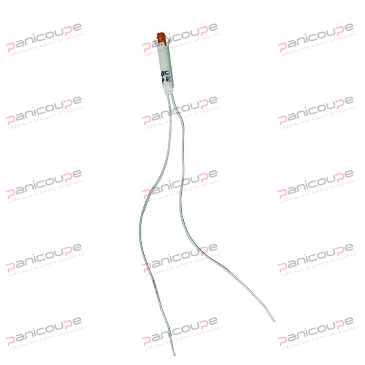 Câble longueur 210 mm. Pour découpe, Ø 6 mm. 120°C VOYANT ORANGE TETE 7 MM photo du produit