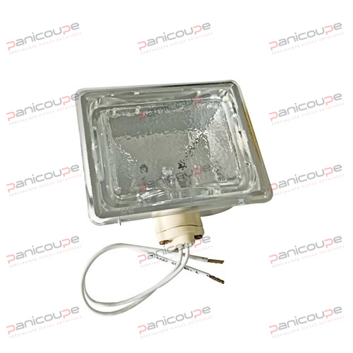 Montage 70 x 55 mm, long. fils 135 mm. 20W, 12 V. Lampe four avec douilles. <BR/><BR/>T° maxi 300°C. ECLAIRAGE DE FOUR G4 photo du produit