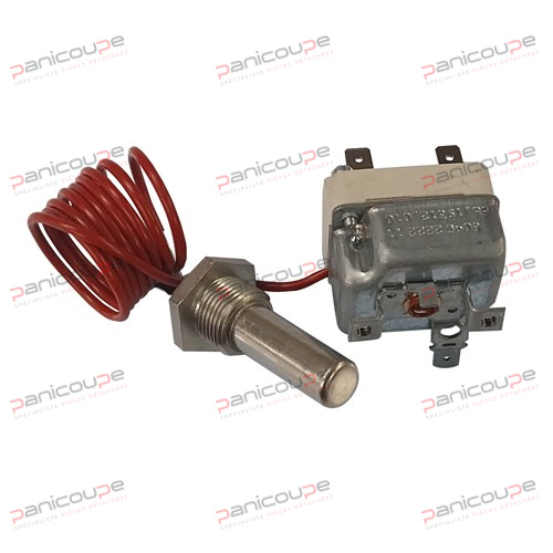 Type sécurité<BR/>Nb phase monophasé<BR/>Température (°C) 60<BR/>Longueur capillaire (mm) 610<BR/>Bulbe (mm) à bouton diamètre 16 – 46 x 11<BR/>Capacité élect. 15A/250V<BR/>Contacts 1 inverseur<BR/>EGO 55.19312.010 (5519312010) THERMOSTAT UNIPOLAIRE 60° photo du produit