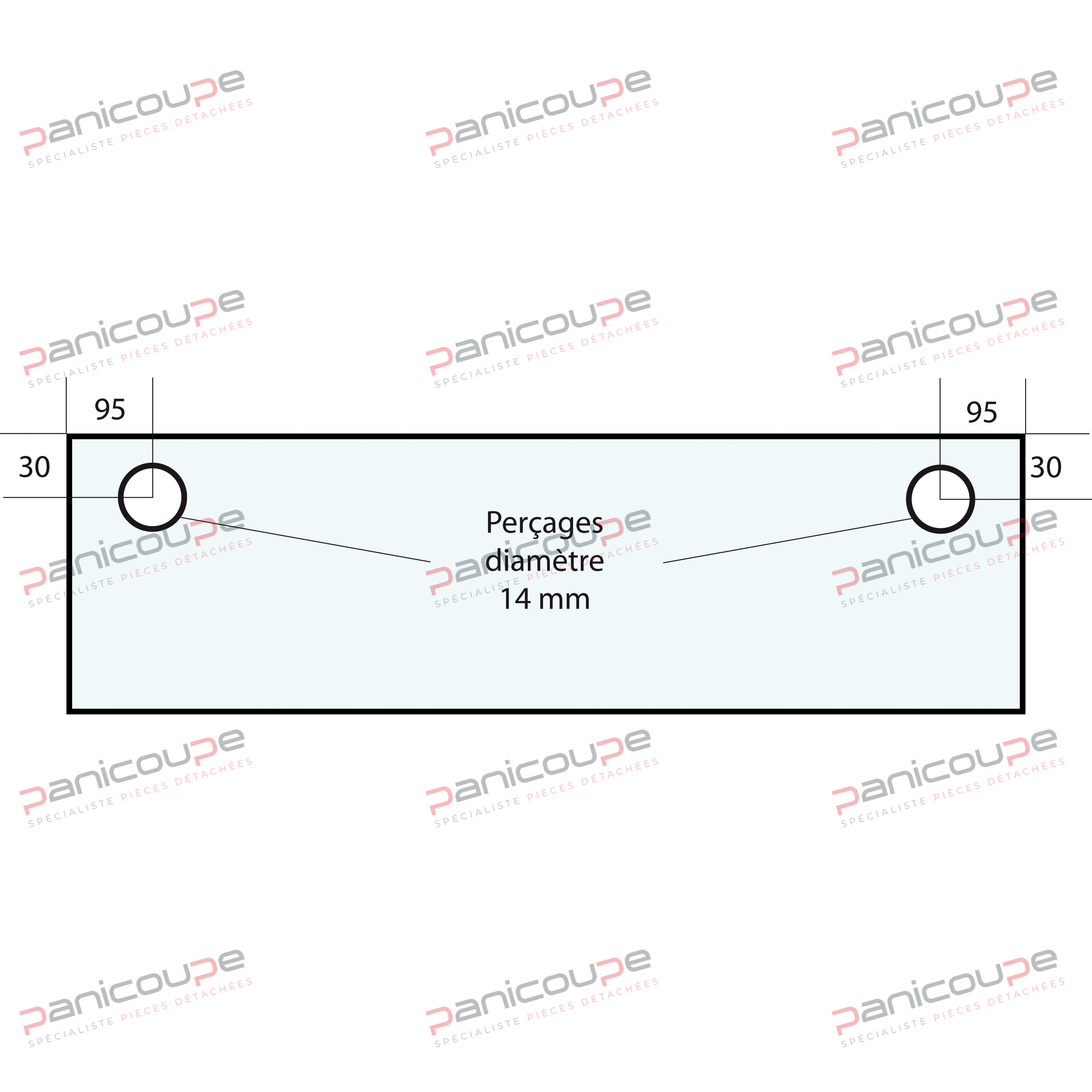 Dimensions : 605 x 280 mm - Epaisseur : 6 mm VITRE 605 X 280 X 6 MM - VF49 photo du produit