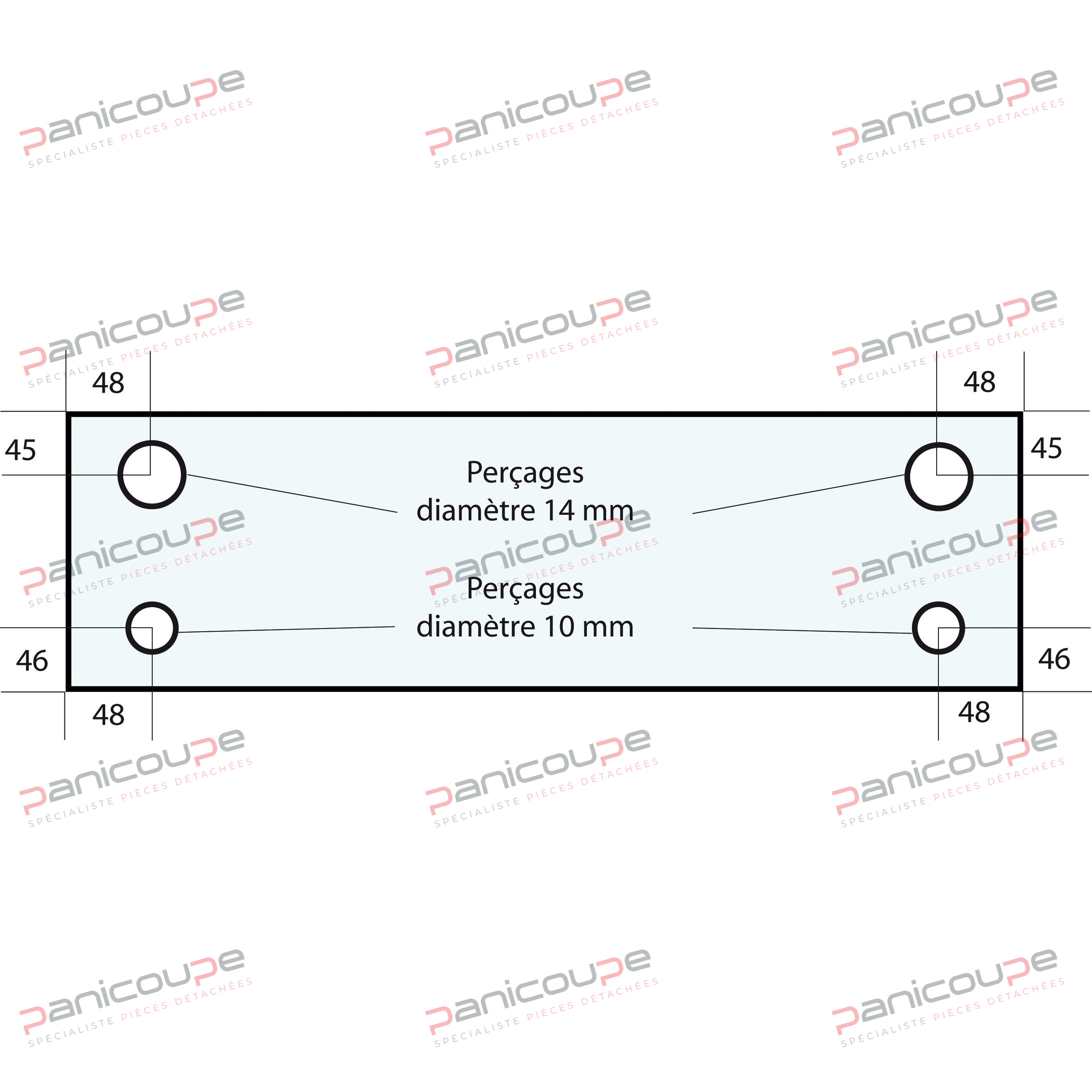 Dimensions : 750 x 220 mm - Epaisseur : 6 mm VITRE 750 X 220 X 6 MM - VF9 photo du produit