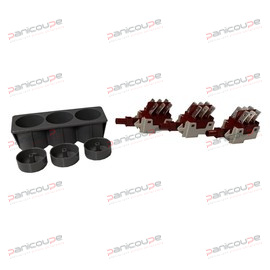 Découpe 28 x 77 mm. 3 inverseurs 16A, 250V. ELFRAMO POUSSOIR DOMINO 3 TOUCHES photo du produit