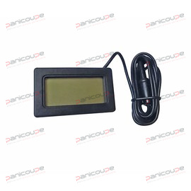 Couleur noir, précision ± 1°C. Mesure toutes les 10 sec. Sonde 1000 mm, bulbe Ø 6 x 30 mm. Alim par pile LR44 1 x 1,5 V.<BR/><BR/>Découpe 45 x 25 mm. THERMOMETRE DIGITAL -50° À +70°C photo du produit