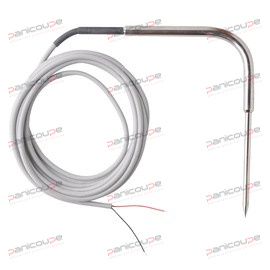 Sonde CTN 10K 25°C 2 fils Gaine de protection inox 316L Ø 6 mm longueur 100 mm. Extrémité à piquer. Poignée inox 316L Ø 10 mm longueur 70 mm coudée à 90° sur 110 mm. Tube de sertissage Ø 6 mm longueur 40 mm sous gaine thermorétractable. Câble silicone longueur 3 mètres. Câblage : fils noir et rouge. Montage étanche. Quadruple sertissage. Température de -50 à + 180 °C SONDE À PIQUER 1 CTN ADAPTABLE SUR CELLULE ACFRI photo du produit