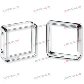 Format 48 x 48 mm. Se monte sur tous produits à façade 48 x 48 mm. Clipsable par l’avant. Protège de la poussière, farine, etc… <BR/>Modèle en plastique souple transparent CAPOTS DE PROTECTION photo du produit