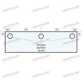 Dimensions : 762 x 270 mm - Epaisseur : 8 mm VITRE 762 X 270 X 8 MM - VF46 photo du produit