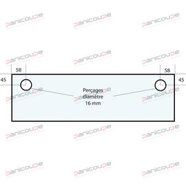 Dimensions : 614 x 290 mm - Epaisseur : 5 mm VITRE 614 X 290 X 5 MM - VF52 photo du produit