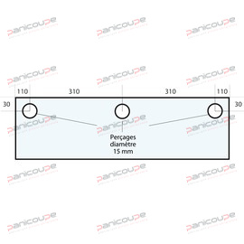 Vitre en verre trempé adaptable sur four POLIN*<BR/><BR/>DIMENSIONS : 840 x 305 mm – ÉPAISSEUR : 8 mm VITRE 840 X 305 X 8 MM - VF68 photo du produit